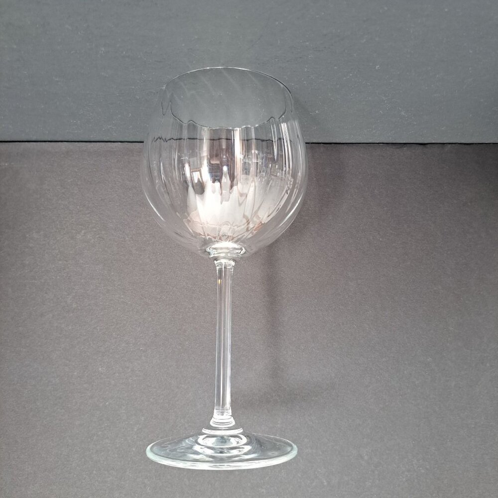 Crate & Barrel Natalie Water Goblet 7.5" Optic Bowl Blown Glass 2001 Vintage